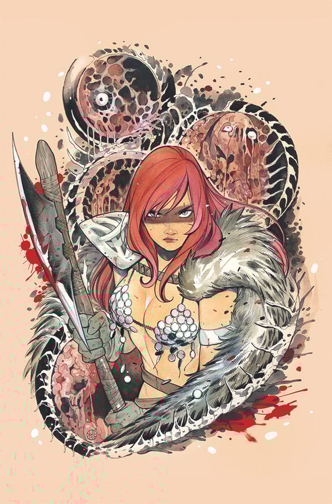 Die!namite #1 Red Sonja & Vampirella (Special Virgin Peach Momoko Covers) View 2