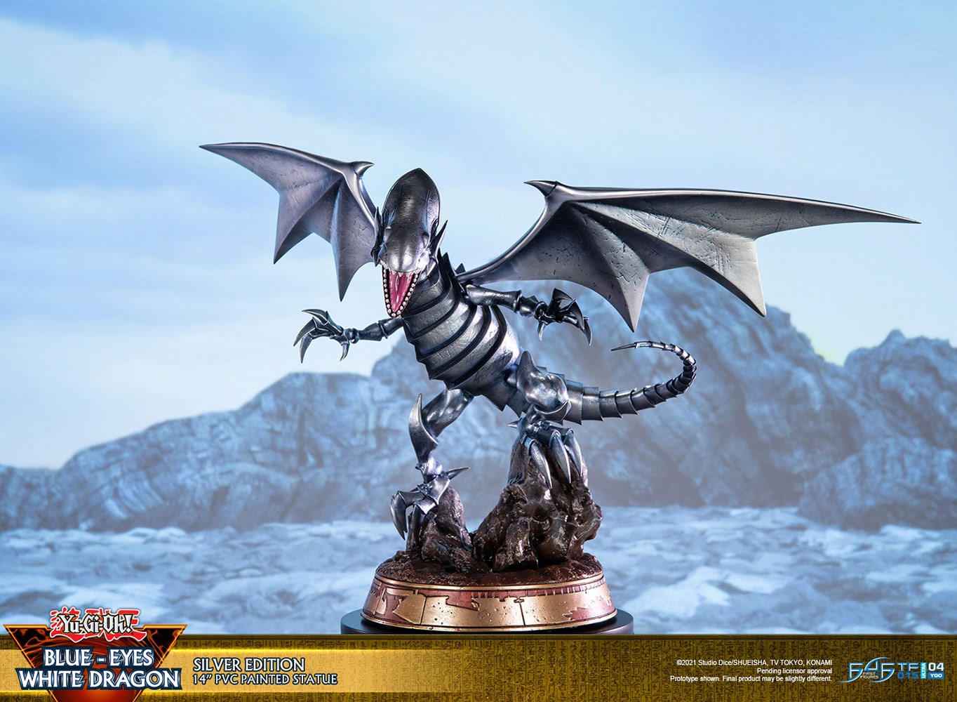 Yu-Gi-Oh! Blue-Eyes White Dragon (Silver Variant) Statues  (Prototype Shown) View 8