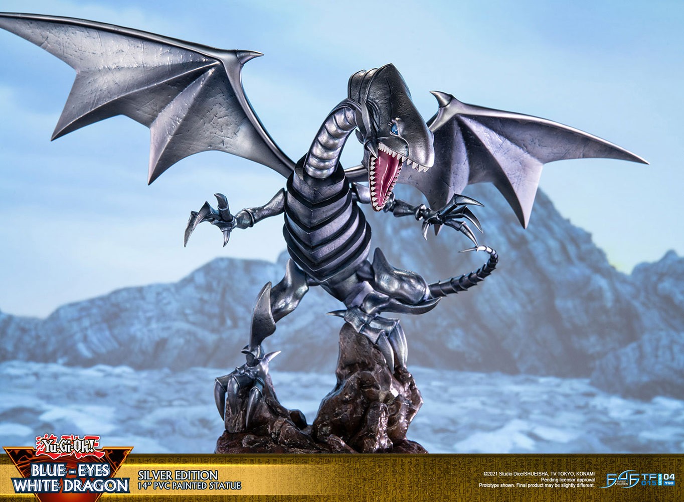 Yu-Gi-Oh! Blue-Eyes White Dragon (Silver Variant) Statues  (Prototype Shown) View 10