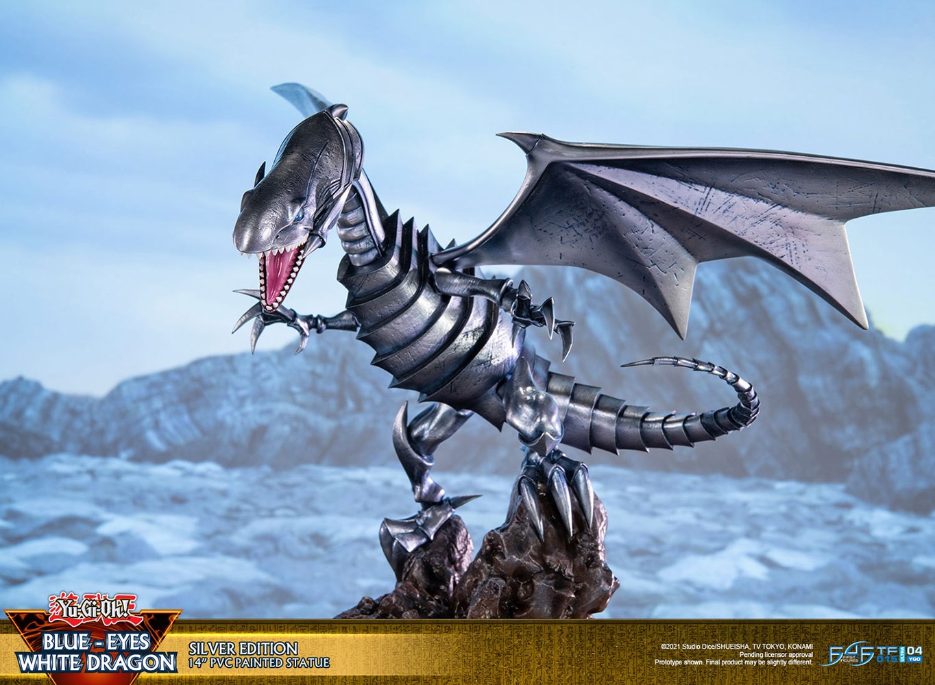 Yu-Gi-Oh! Blue-Eyes White Dragon (Silver Variant) Statues  (Prototype Shown) View 11