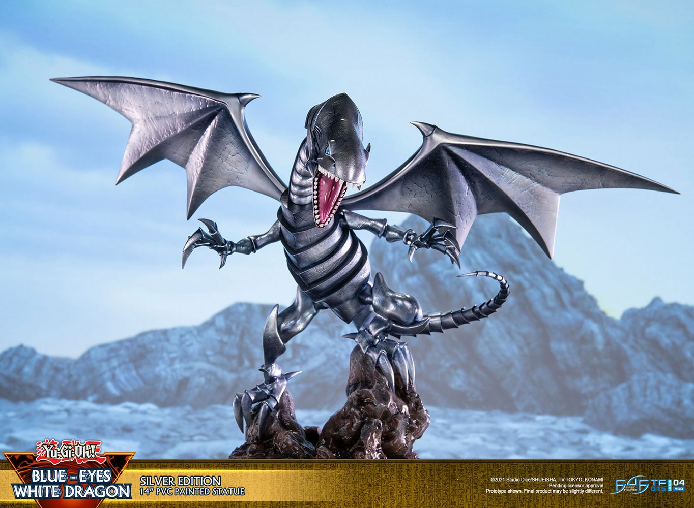 Yu-Gi-Oh! Blue-Eyes White Dragon (Silver Variant) Statues  (Prototype Shown) View 12