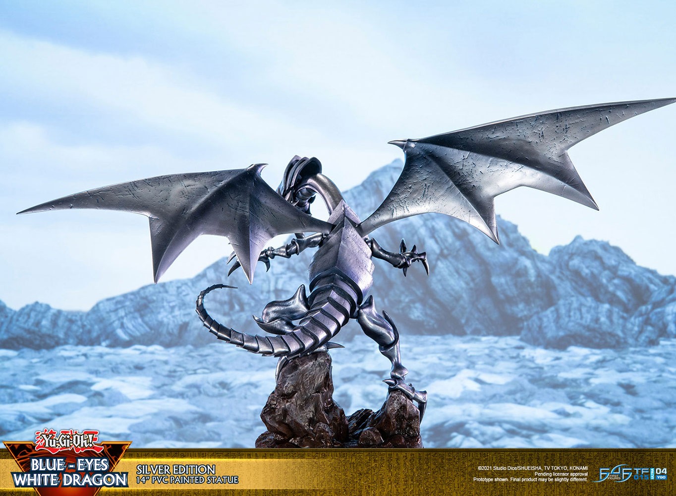 Yu-Gi-Oh! Blue-Eyes White Dragon (Silver Variant) Statues  (Prototype Shown) View 13