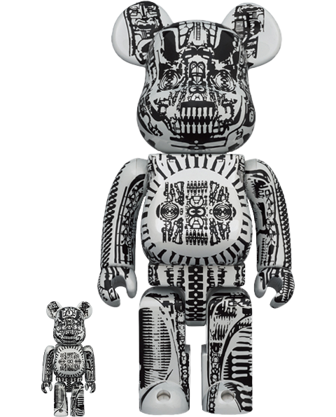 Be@rbrick H.R. Giger (White Chrome Version) 100% & 400