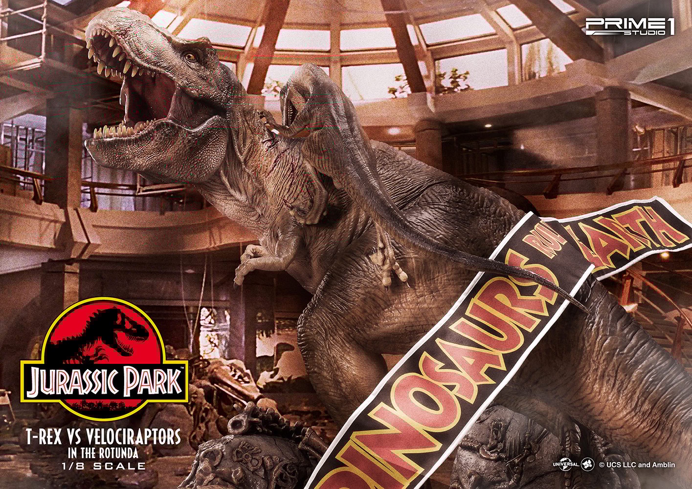T-Rex Vs Velociraptors in the Rotunda