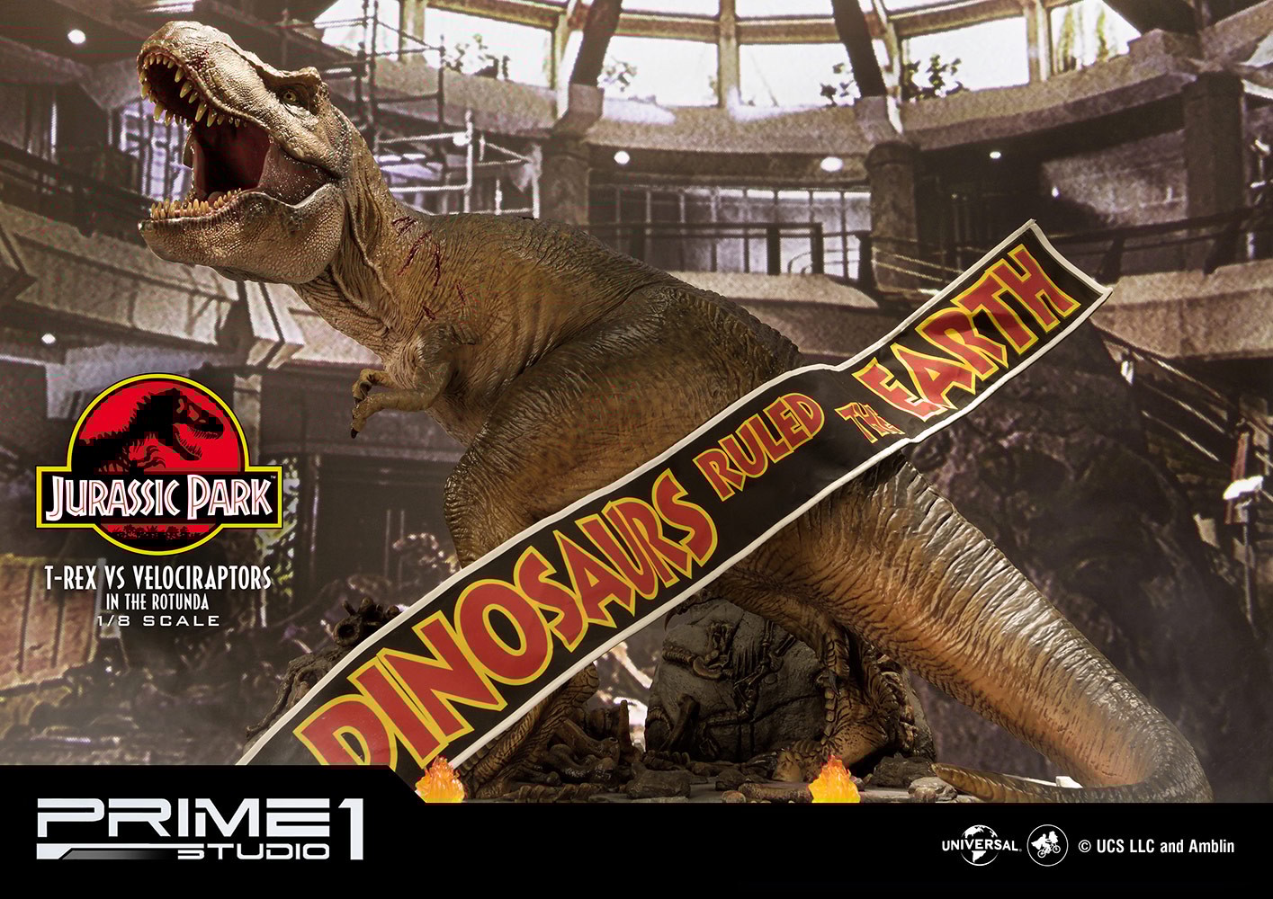 T-Rex Vs Velociraptors in the Rotunda