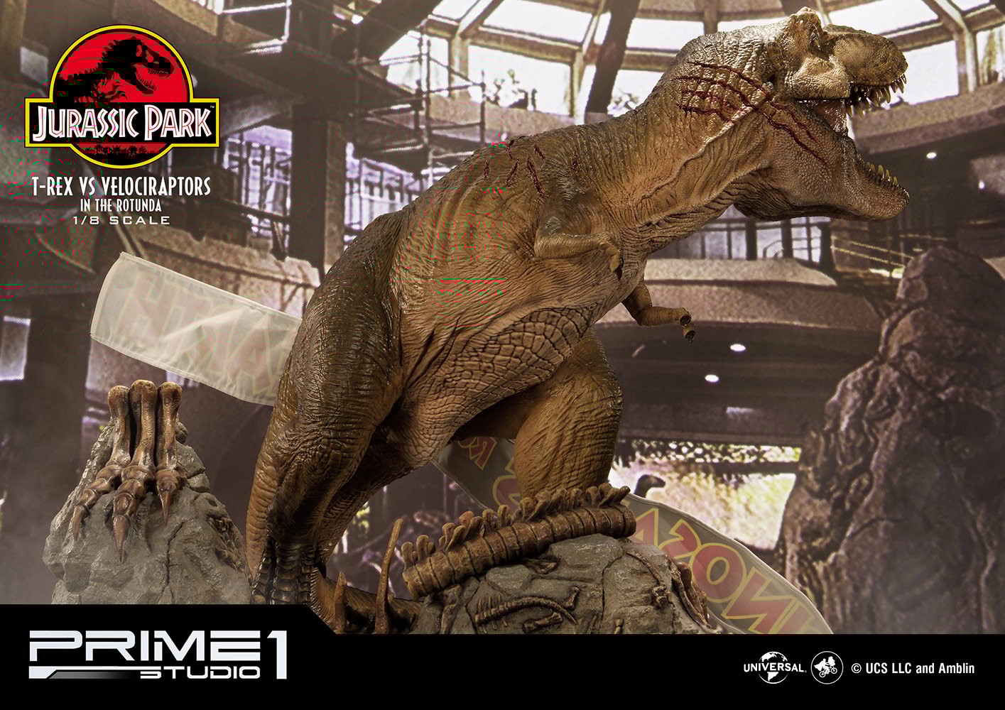 T-Rex Vs Velociraptors in the Rotunda