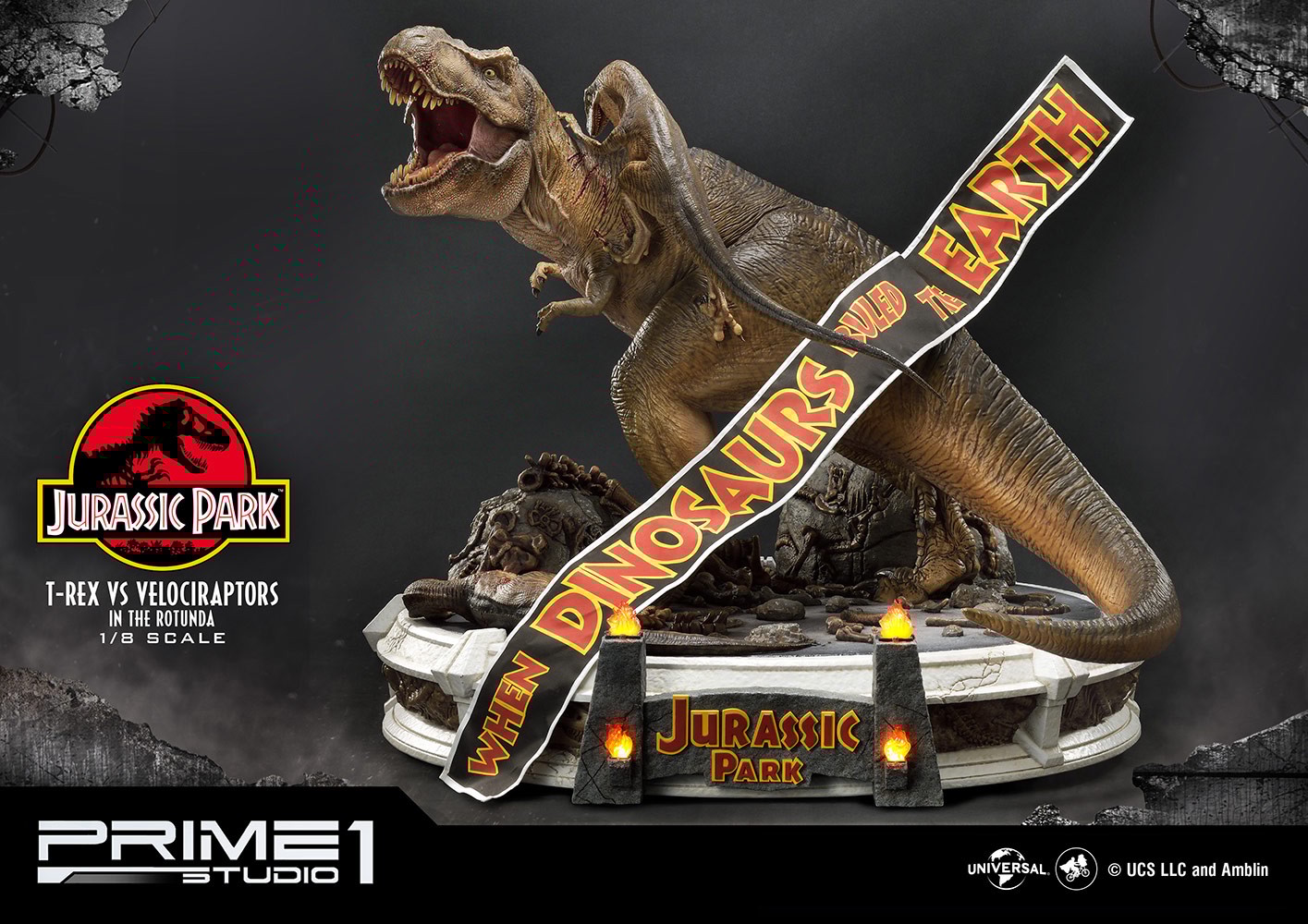 T-Rex Vs Velociraptors in the Rotunda