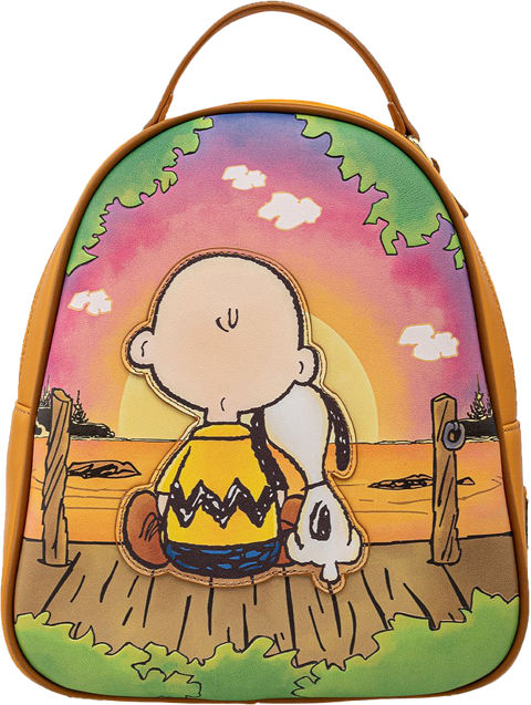 タイムセール 半額 and Charlie Snoopy Loungefly by Backpack Mini Sunset その他
