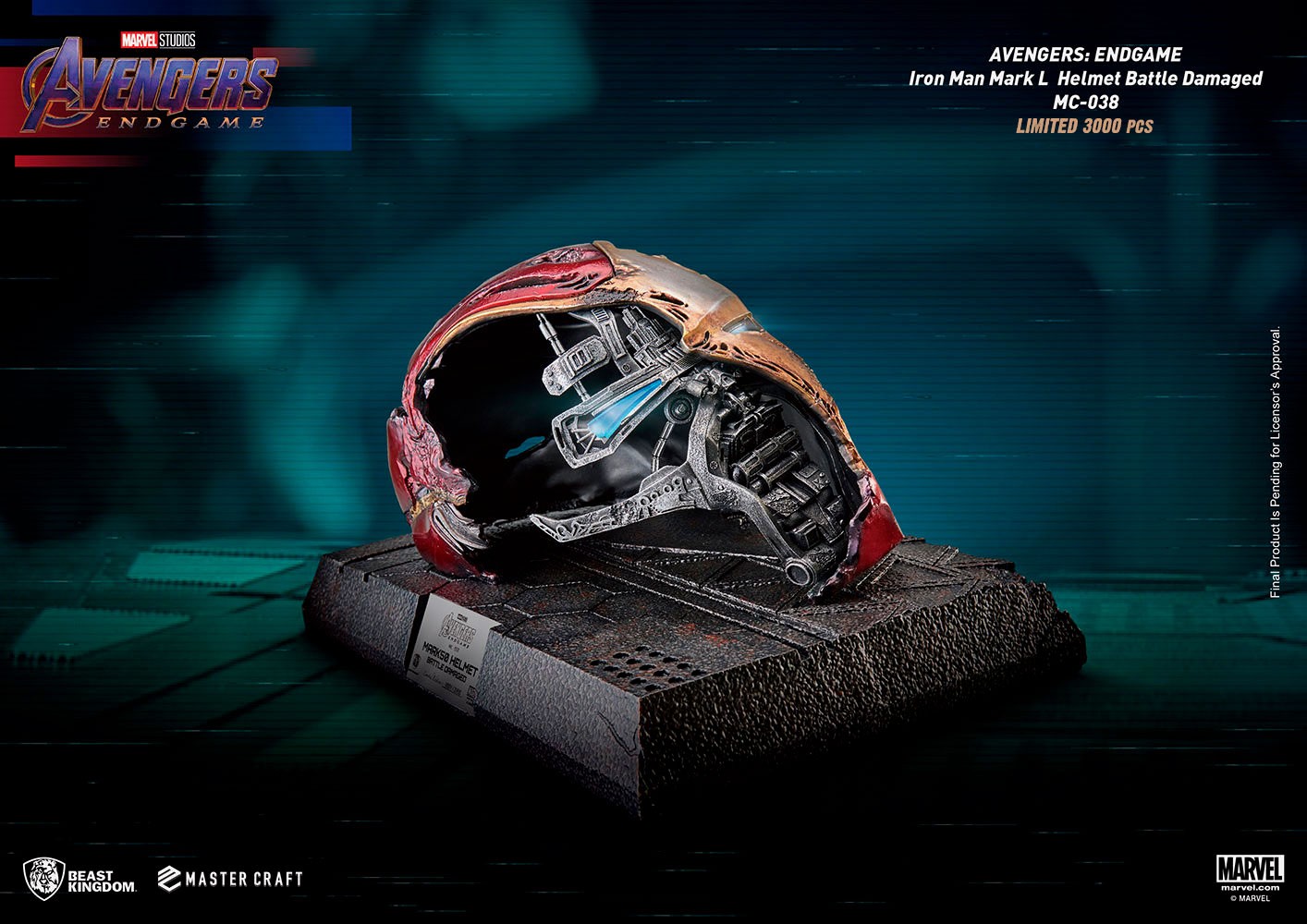 Iron Man Mark 50 Battle Damaged Helmet- Prototype Shown