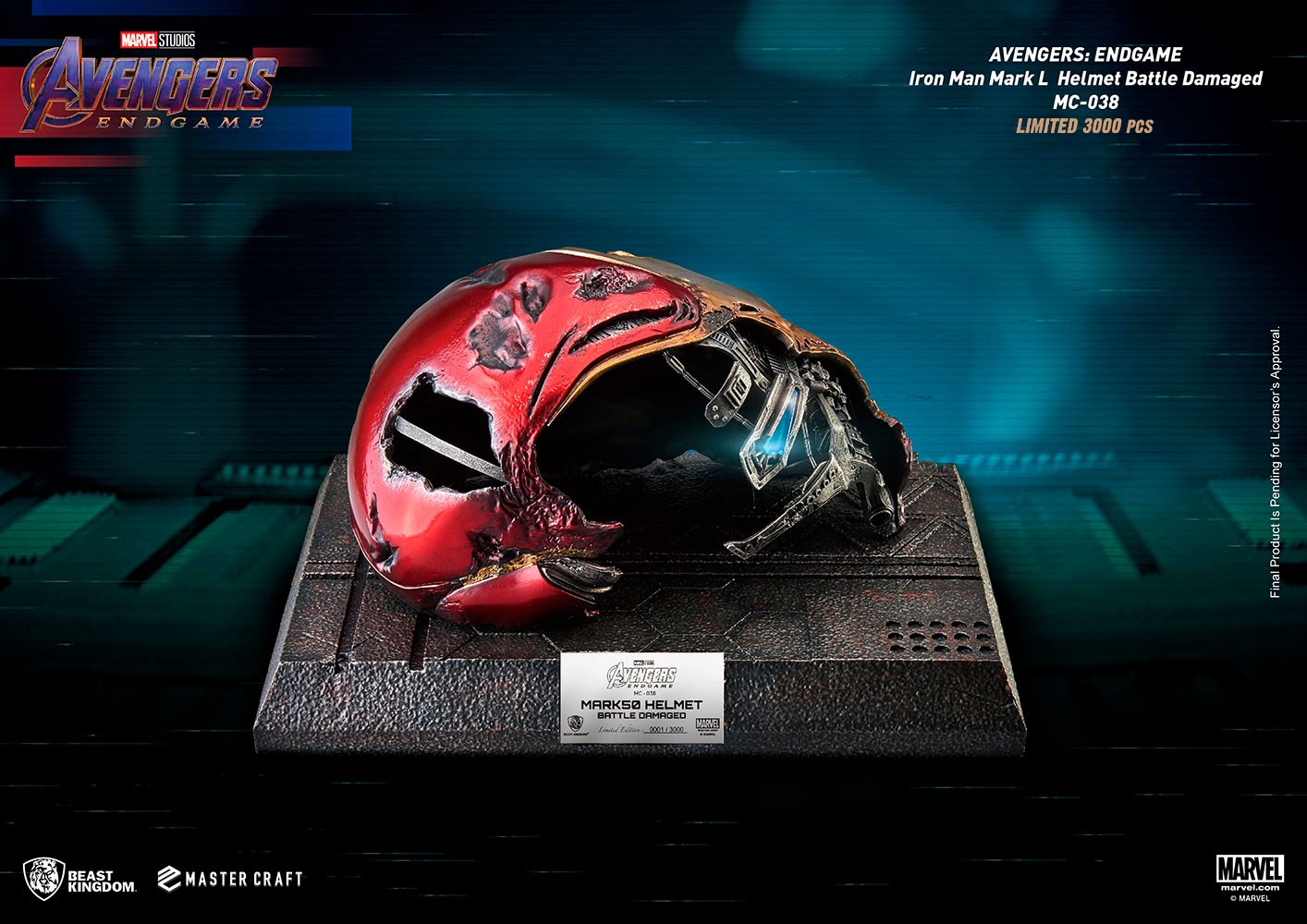 Iron Man Mark 50 Battle Damaged Helmet- Prototype Shown