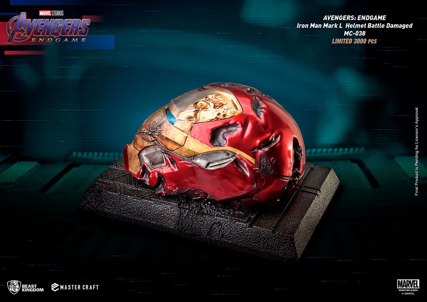 Iron Man Mark 50 Battle Damaged Helmet- Prototype Shown