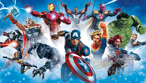 Avengers Gallery Art Wallpaper Mural | Sideshow Collectibles