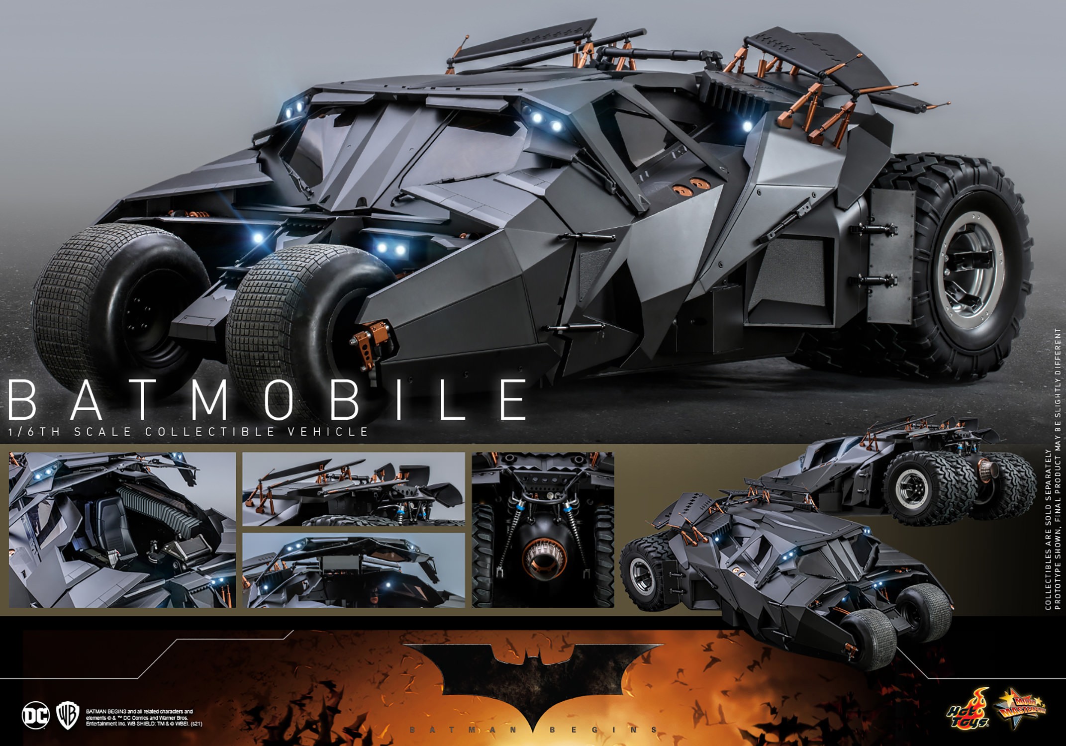 HOT TOYS BATMAN THE DARK KNIGHT BATMOBILE TUMBLER 1/6e SCALE 12 INCH FIGURE  MMS69