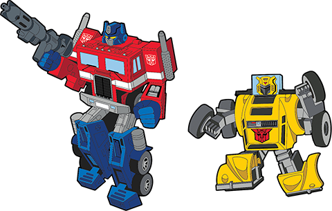 Optimus Prime x Bumblebee Retro Pin Set View 4