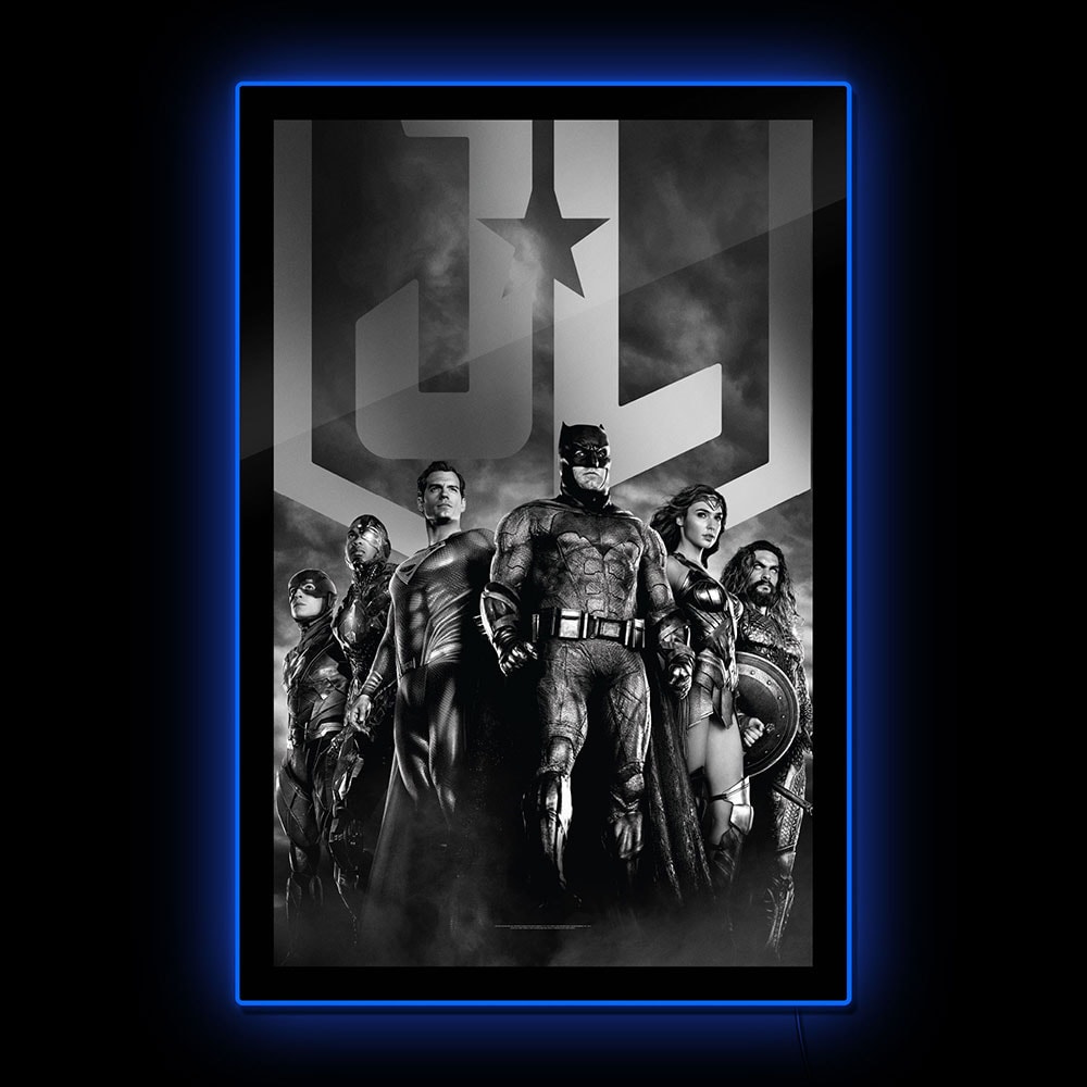 Zack Snyder’s Justice League B&W Group Scene LED Poster Sign (Large)
