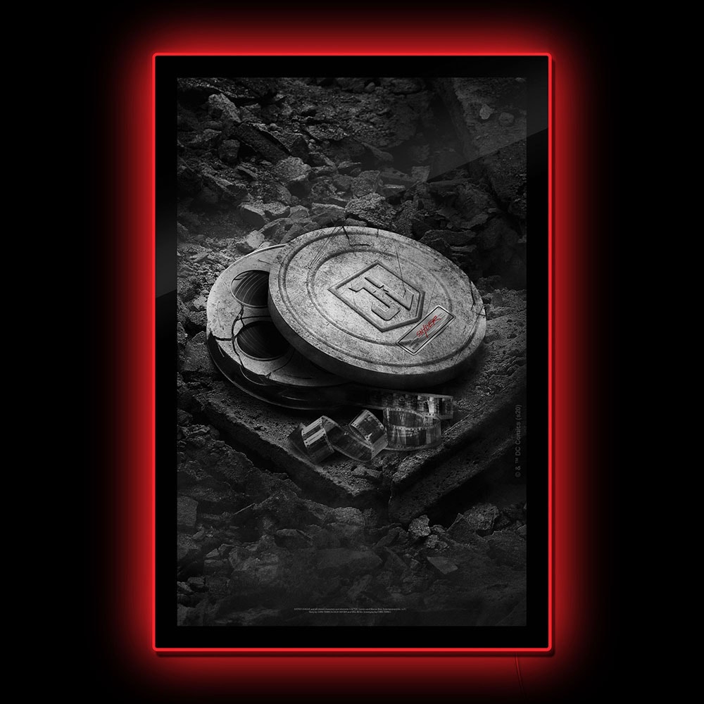 Zack Snyder’s Justice League B&W Film Can LED Poster Sign (Large)