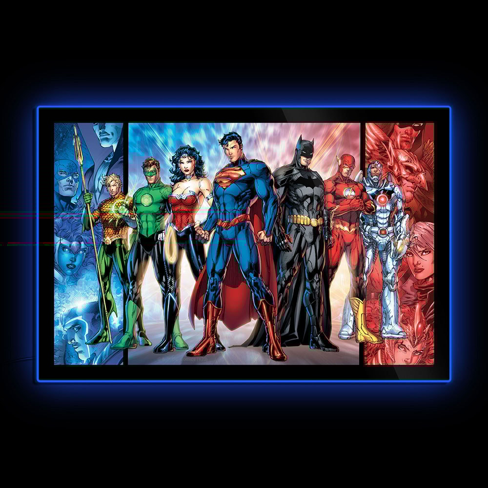 Justice League of America Jim Lee Comic Cover LED Poster Sign