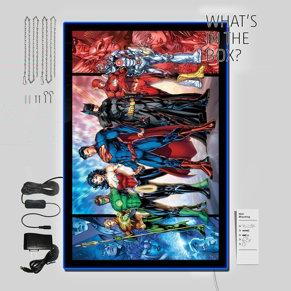 Justice League of America Jim Lee Comic Cover LED Poster