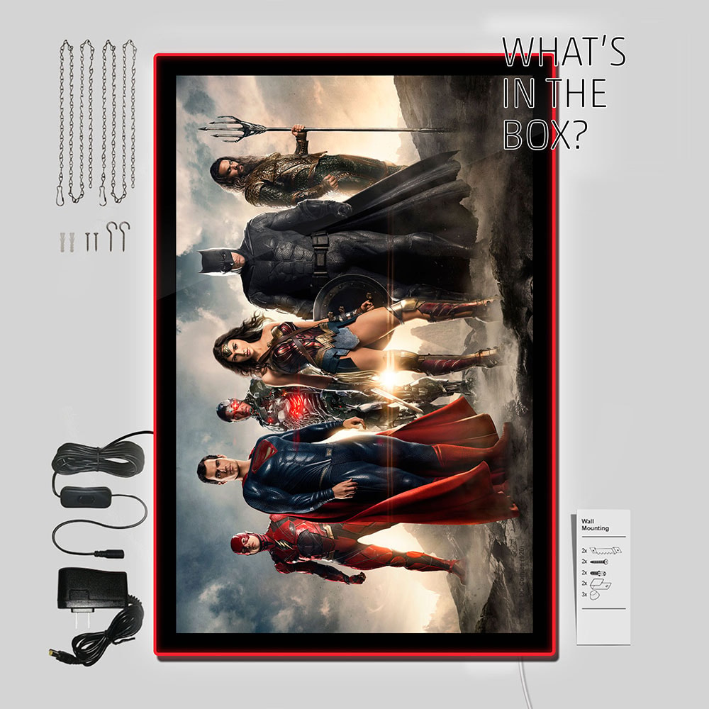 Justice League of America Movie Poster LED Poster Sign | Sideshow
