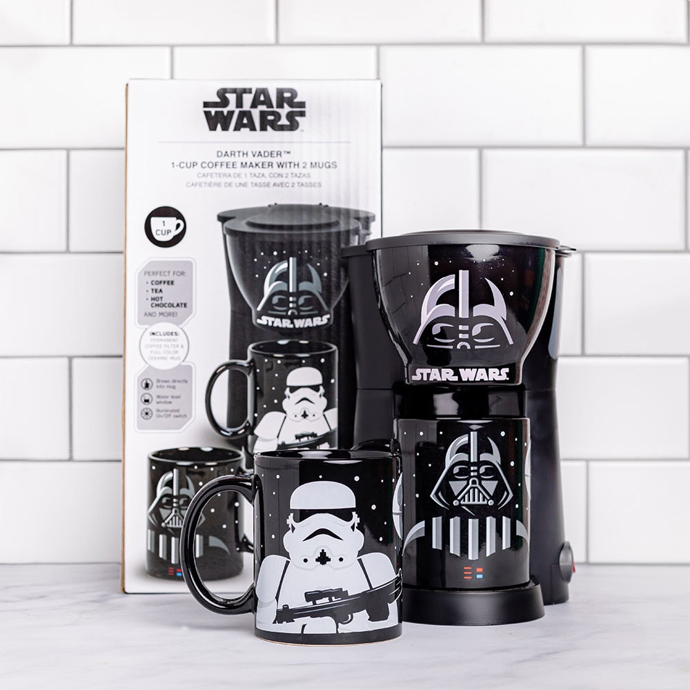 Darth Vader and Stormtrooper Single Cup Coffee Maker with Two Mugs