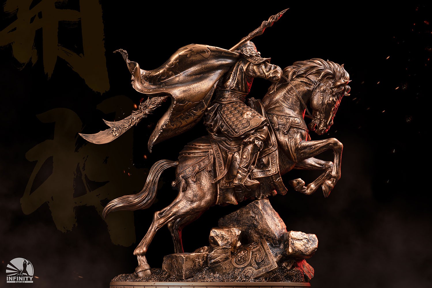 Three Kingdoms Generals Three Kingdoms Generals Guan Yu Bronzed Statues  (Prototype Shown) View 7