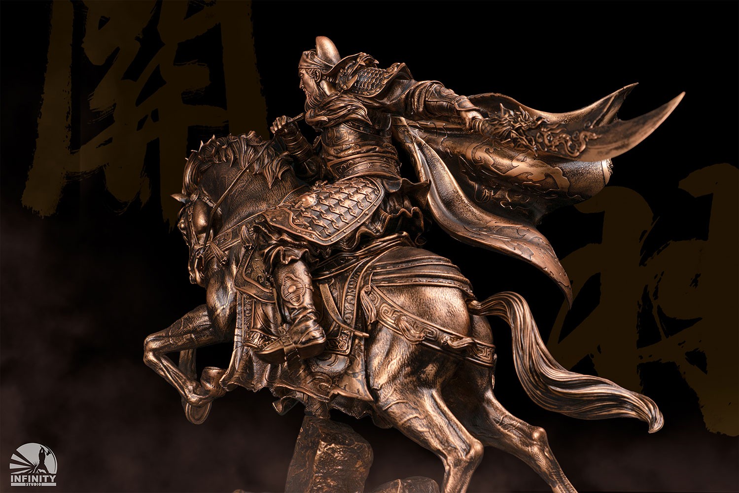 Three Kingdoms Generals Three Kingdoms Generals Guan Yu Bronzed Statues  (Prototype Shown) View 8