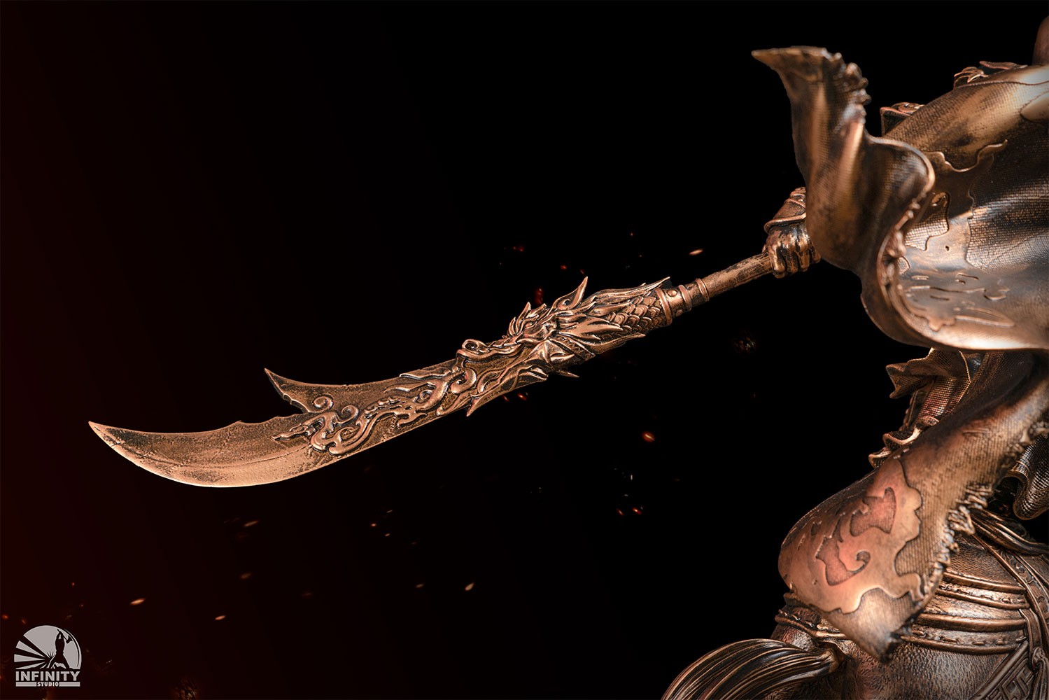 Three Kingdoms Generals Three Kingdoms Generals Guan Yu Bronzed Statues  (Prototype Shown) View 9