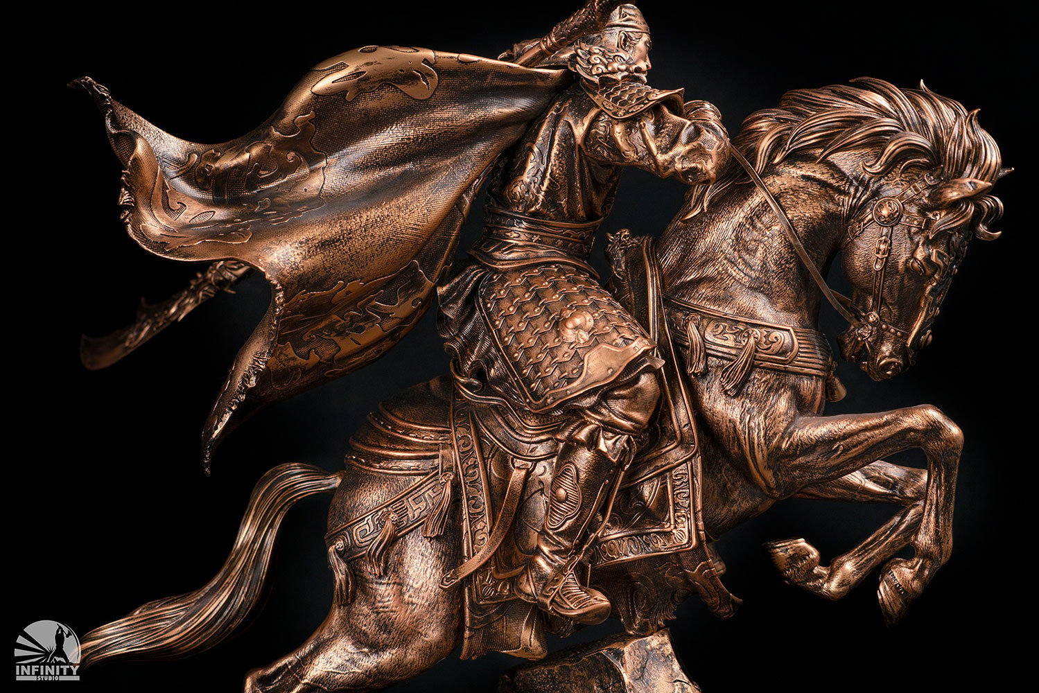 Three Kingdoms Generals Three Kingdoms Generals Guan Yu Bronzed Statues  (Prototype Shown) View 10