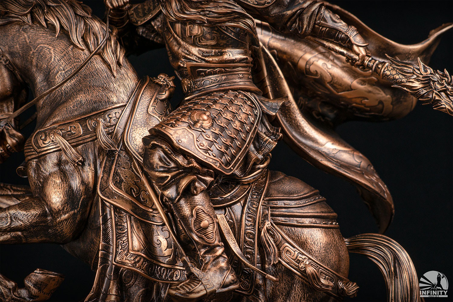 Three Kingdoms Generals Three Kingdoms Generals Guan Yu Bronzed Statues  (Prototype Shown) View 13
