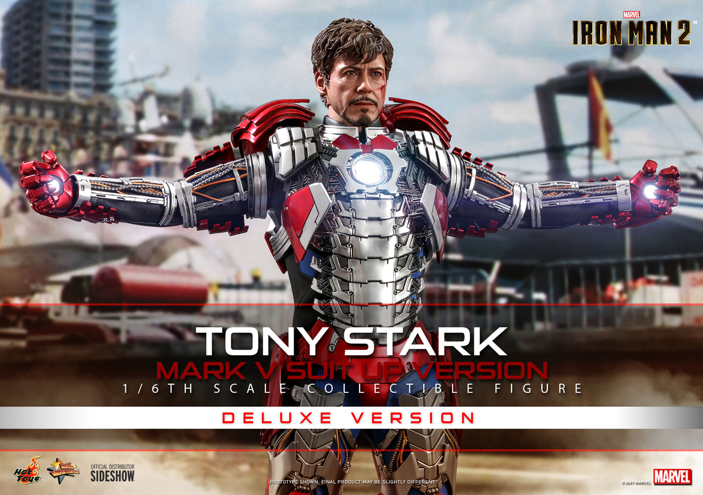 Tony Stark (Mark V Suit Up Version) Deluxe (Prototype Shown) View 1