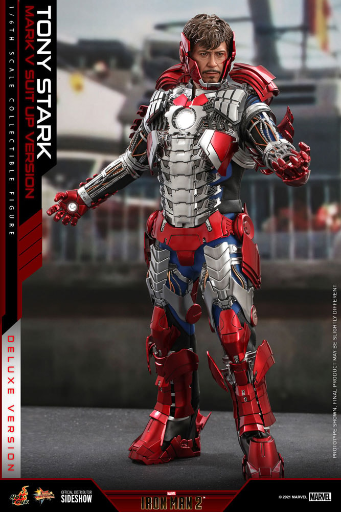 Tony Stark (Mark V Suit Up Version) Deluxe (Prototype Shown) View 16