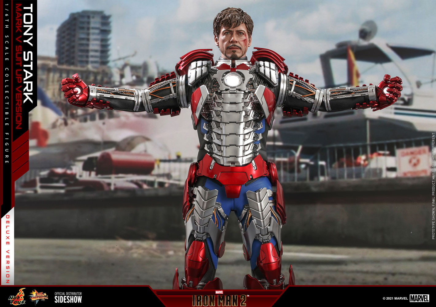 Tony Stark (Mark V Suit Up Version) Deluxe (Prototype Shown) View 9