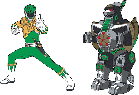 Green Ranger x Dragonzord Pin Set- Prototype Shown