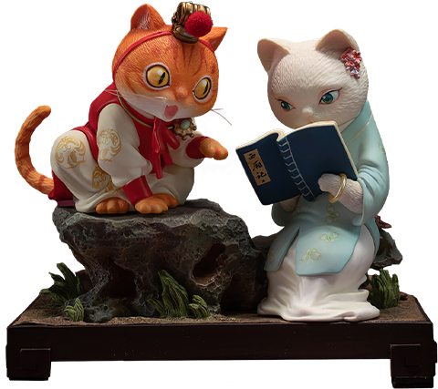 Dream of the Red Chamber Bao and Dai Cat Figurine  View 19