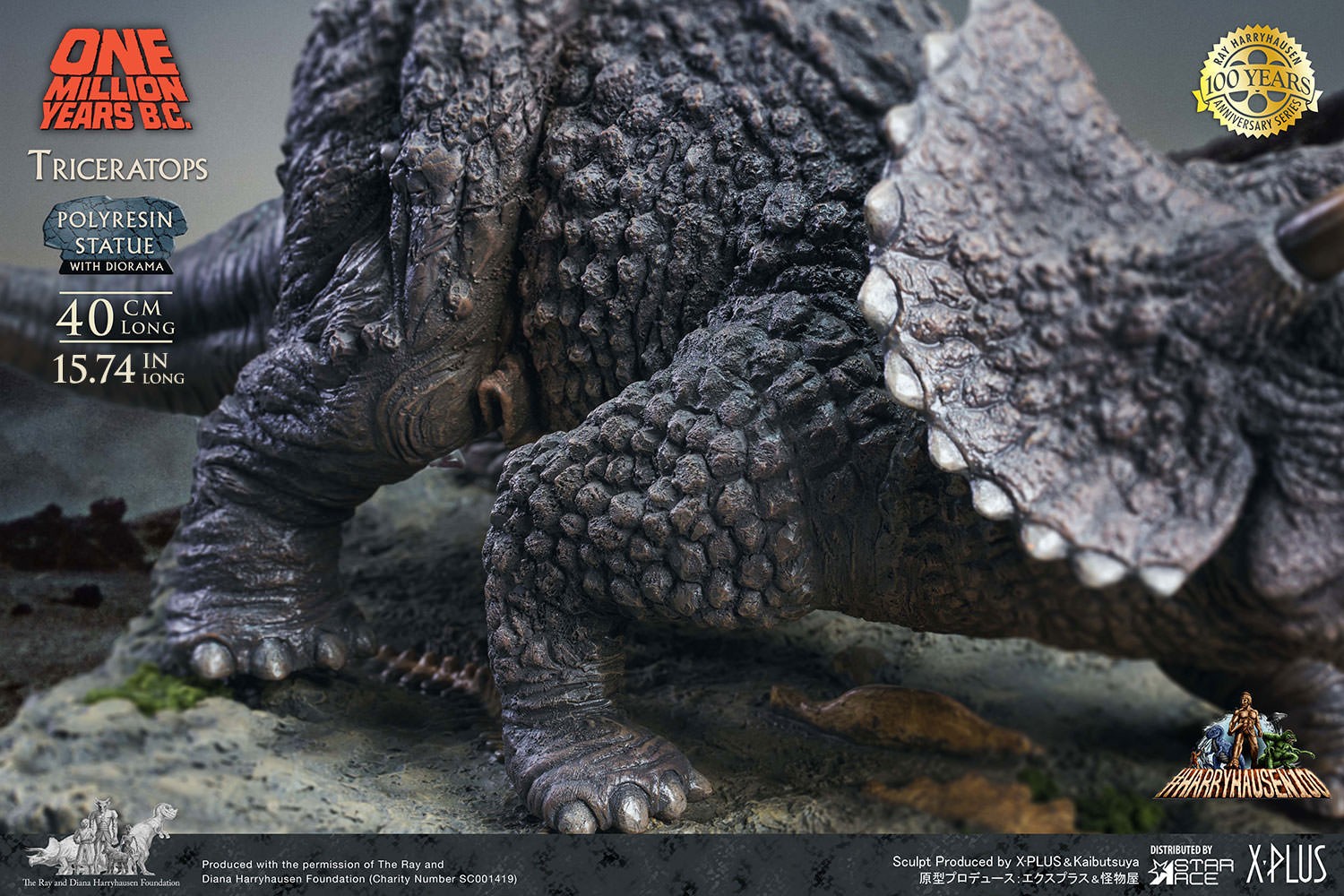 One Million Years B.C. Triceratops (Polyresin Version) Statues  (Prototype Shown) View 8