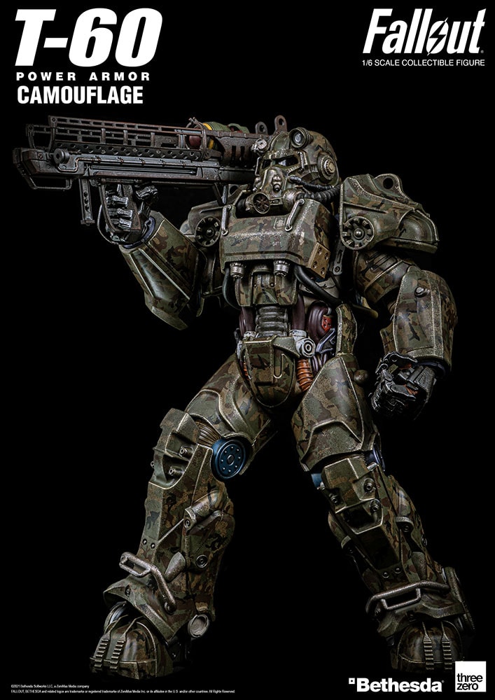 T-60 Camouflage Power Armor Sixth Scale Figure | Sideshow Collectibles