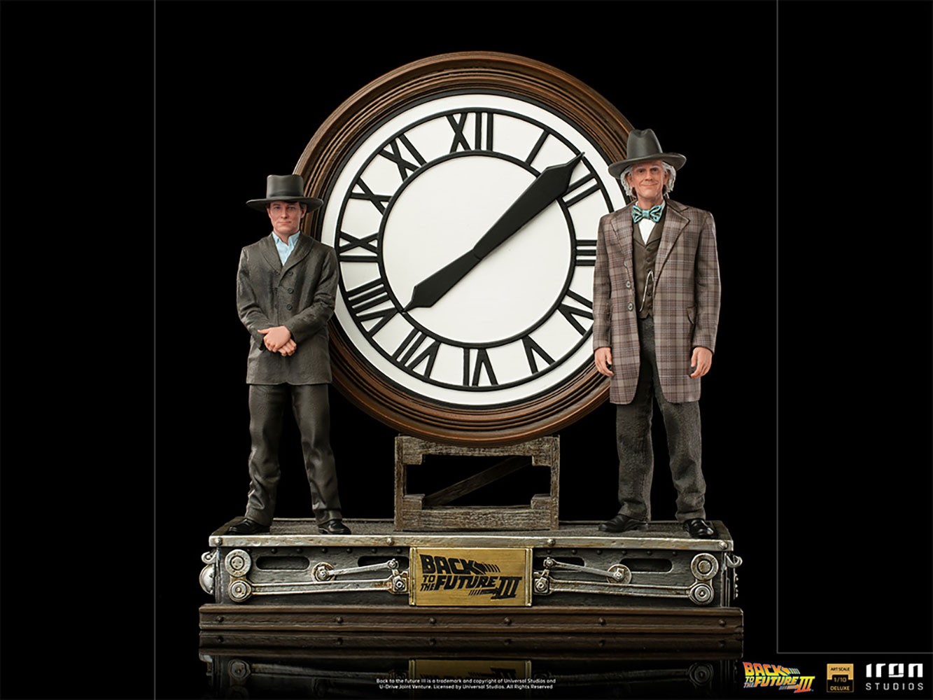 Marty and Doc at the Clock Deluxe