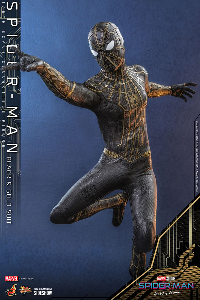 Spider-Man (Black & Gold Suit) Sixth Scale Collectible Figure by Hot Toys |  Sideshow Collectibles