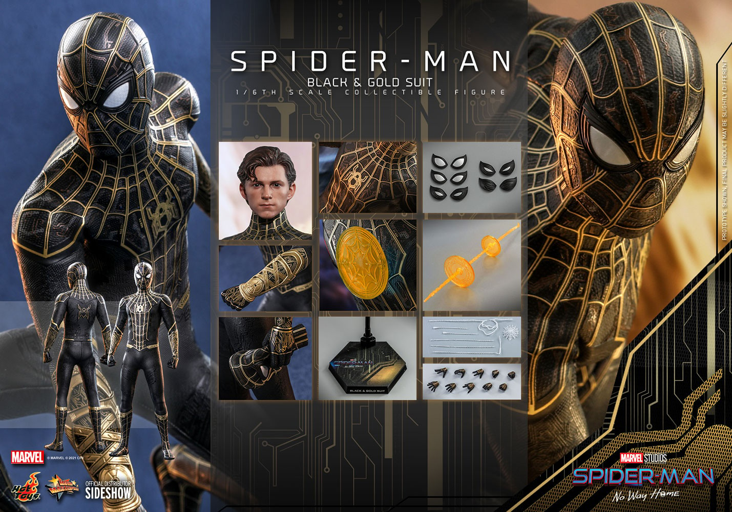 Spider-Man (Black & Gold Suit) Sixth Scale Collectible Figure by Hot Toys |  Sideshow Collectibles