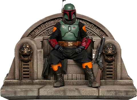 Figurine Star Wars: The Mandalorian - Boba Fett on Throne