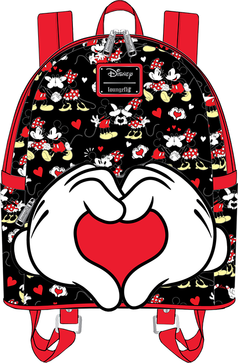 Mickey and Minnie Heart Hands Mini Backpack