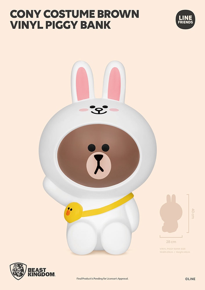 Brown Cony Costume Vinyl Piggy Bank- Prototype Shown