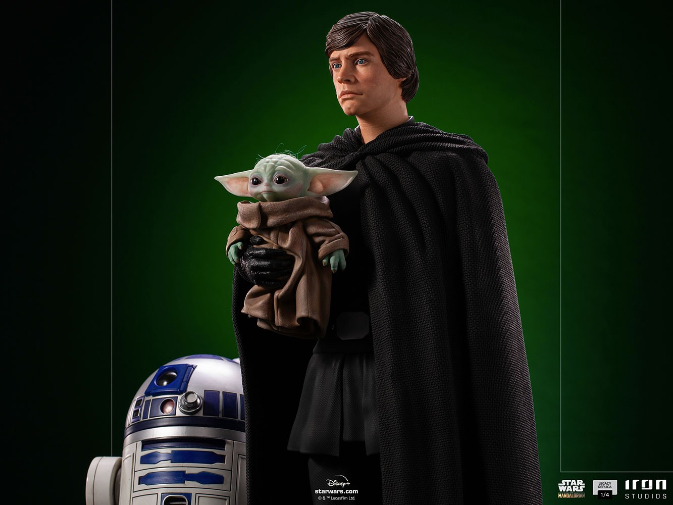 Luke Skywalker, R2-D2 and Grogu