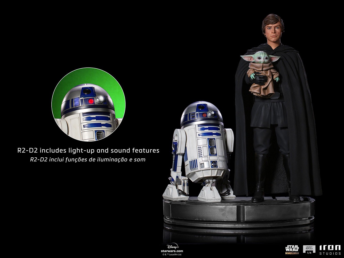Luke Skywalker, R2-D2 and Grogu