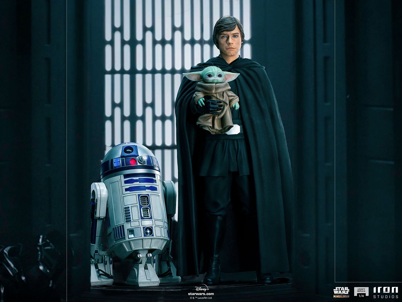 Luke Skywalker, R2-D2 and Grogu