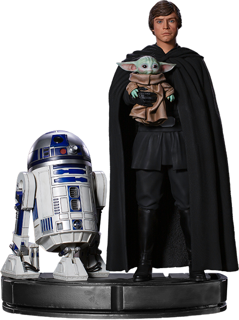 Luke Skywalker, R2-D2 and Grogu