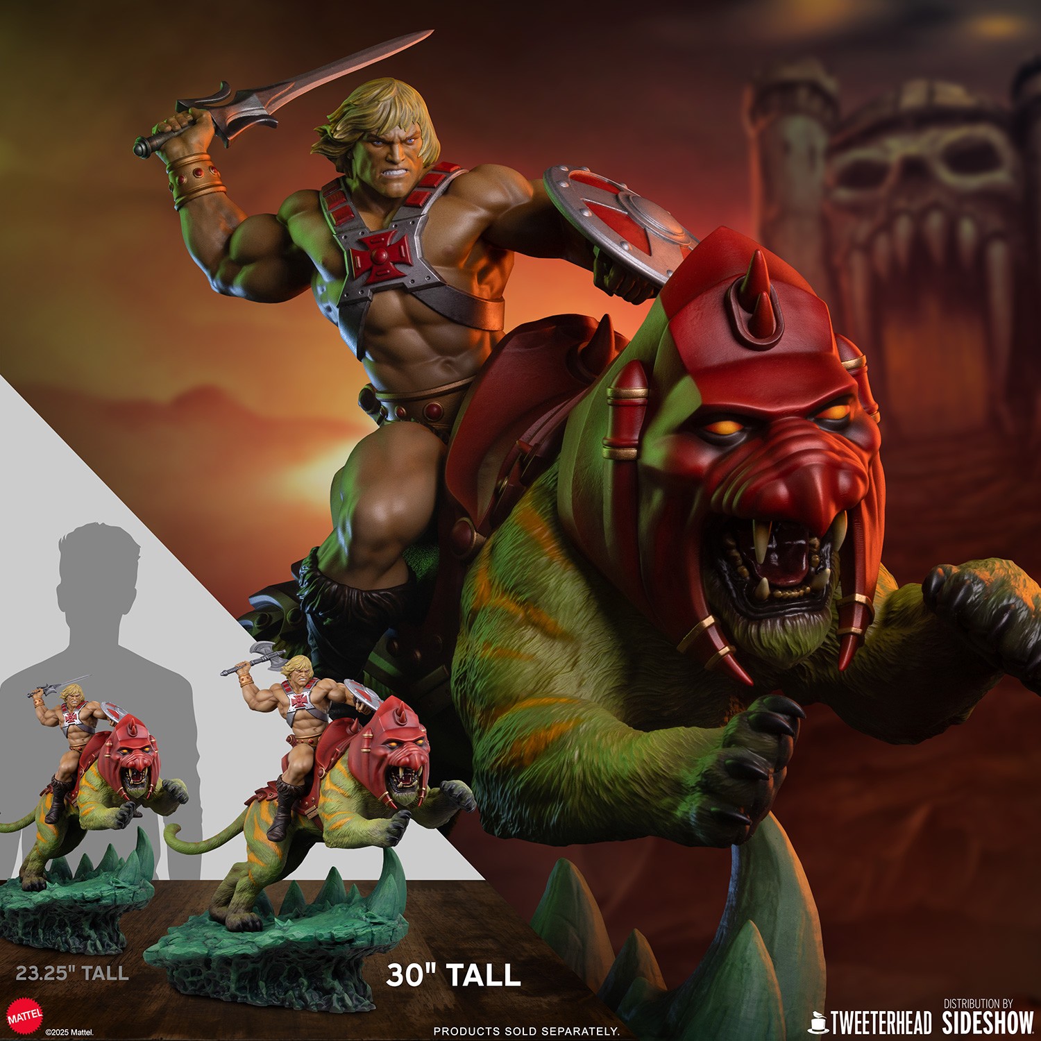 Masters of the Universe He-Man™ & Battle Cat™ Quarter Scale Maquette  (Prototype Shown) View 1