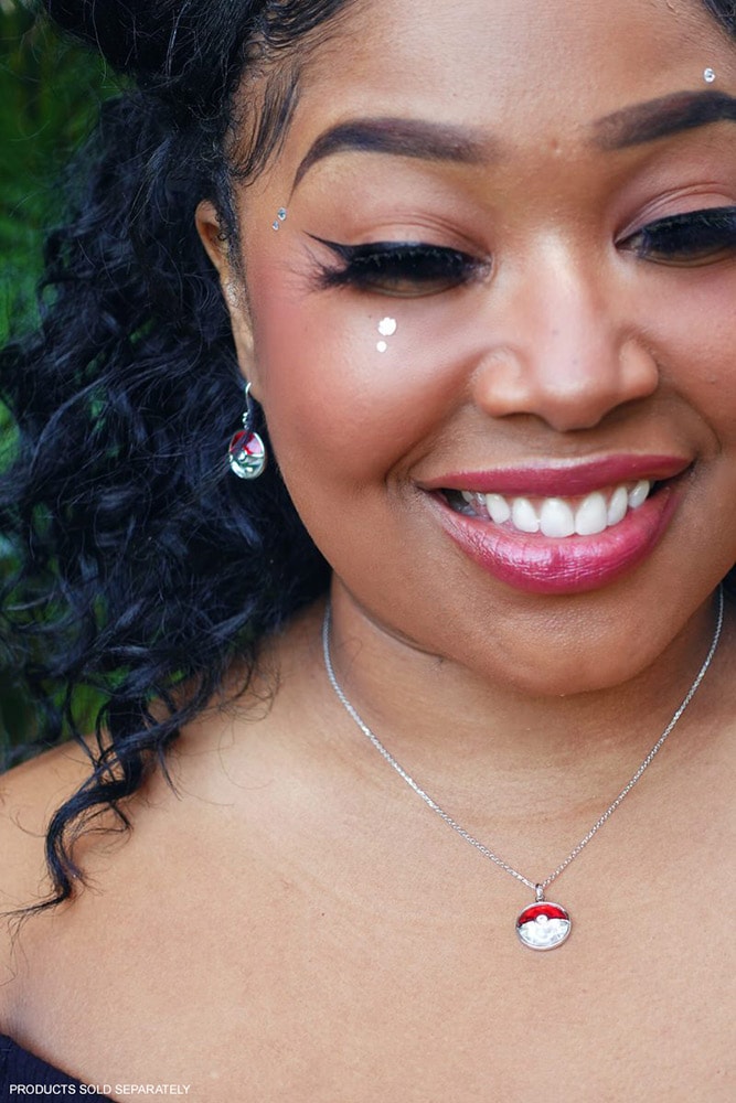 Crystal Poke Ball Dangle Earrings