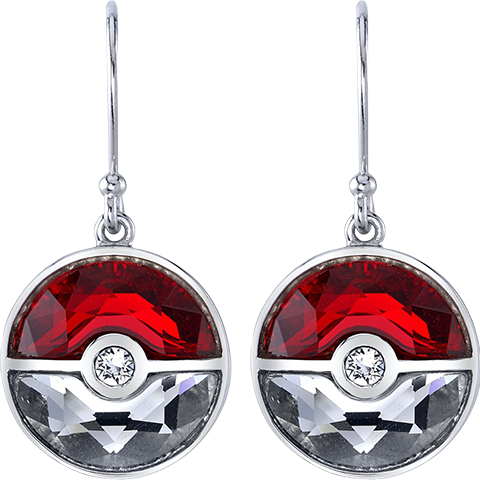 Crystal Poke Ball Dangle Earrings