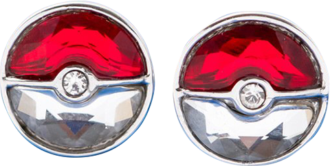 Crystal Poke Ball Stud Earrings